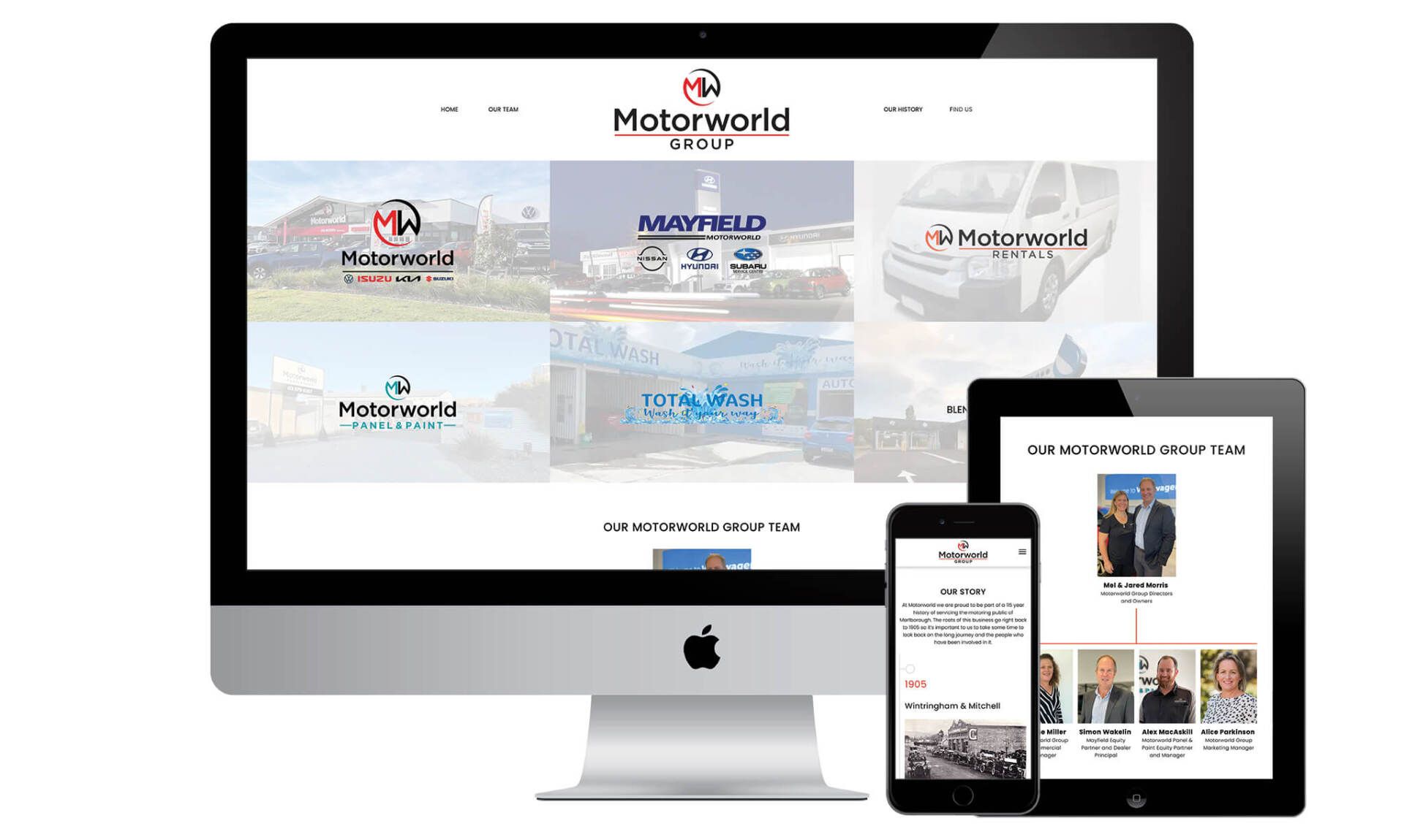 Motorworld Group website designed by Vanilla Hayes creative graphic design  studio in Blenheim, Marlborough, New Zealand