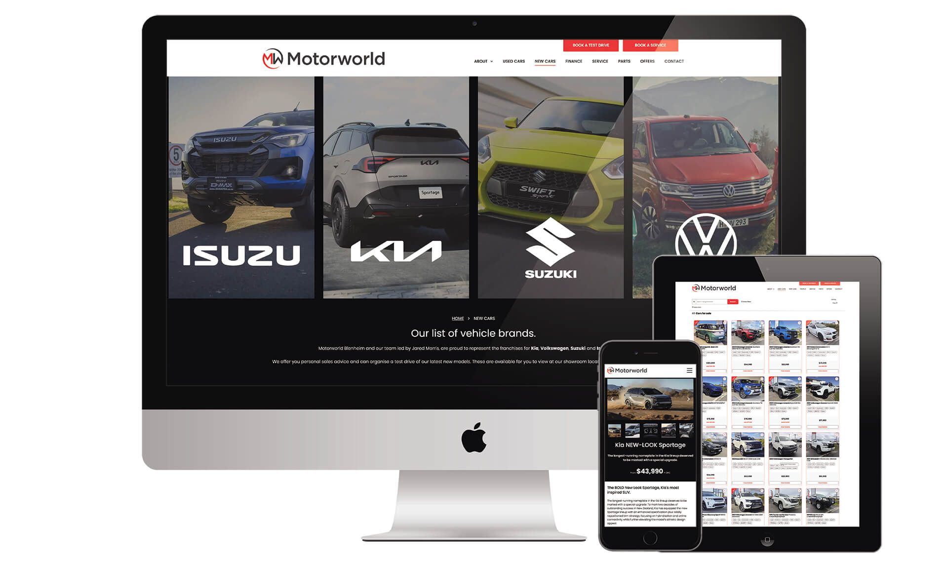 Motorworld in Blenheim - website designed by Vanilla Hayes creative design studio in Blenheim, Marlborough, New Zealand