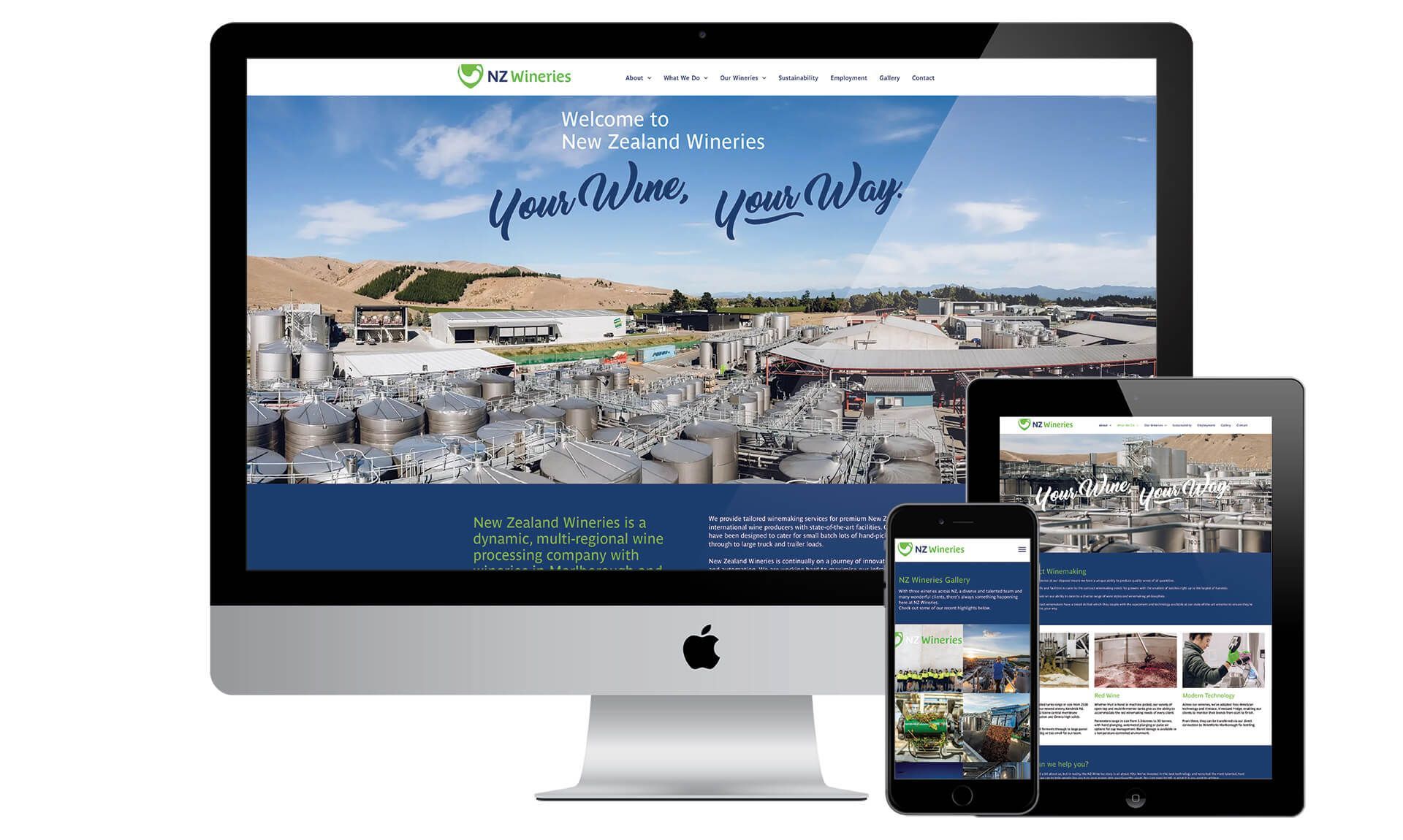 NZ Wineries website designed by Vanilla Hayes - creative design studio in Blenheim, Marlborough, New Zealand