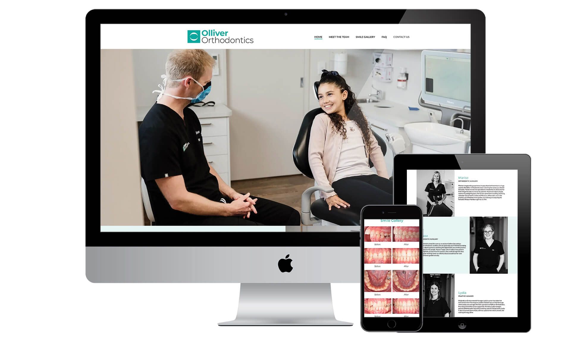 Olliver Orthodontics website designed by Vanilla Hayes creative graphic design  studio in Blenheim, Marlborough, New Zealand