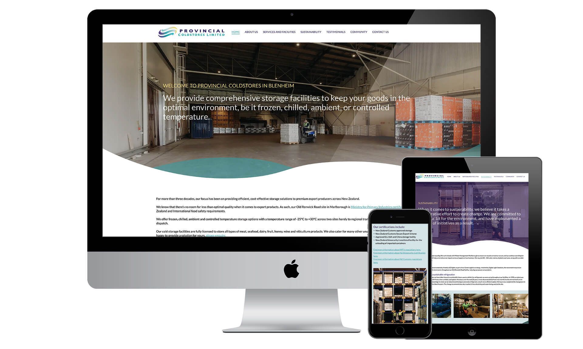 Provincial Coldstores website designed by Vanilla Hayes - creative design studio in Blenheim, Marlborough, New Zealand