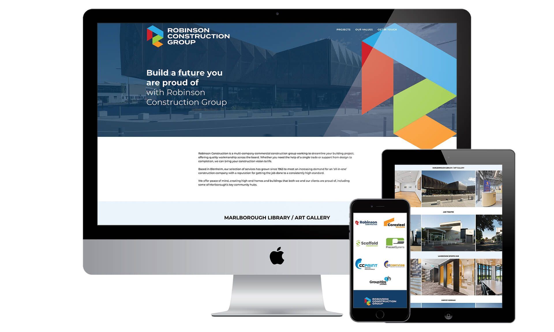 Robinson Construction Group website designed by Vanilla Hayes 
 creative design studio in Blenheim, Marlborough, New Zealand