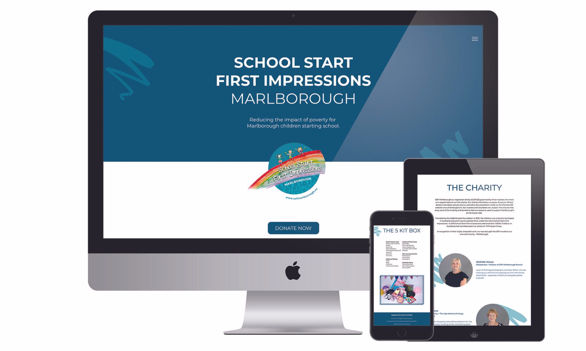 School Start First Impressions Marlborough website designed by Vanilla Hayes creative graphic design  studio in Blenheim, Marlborough, New Zealand