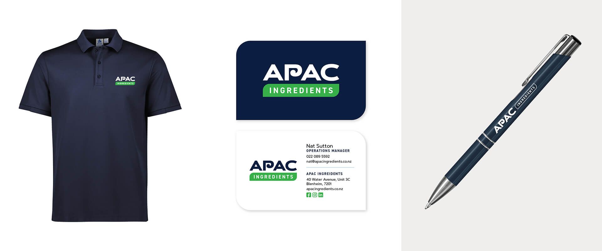 APAC Ingredients branding by Vanilla Hayes Ltd in Blenheim, New Zealand