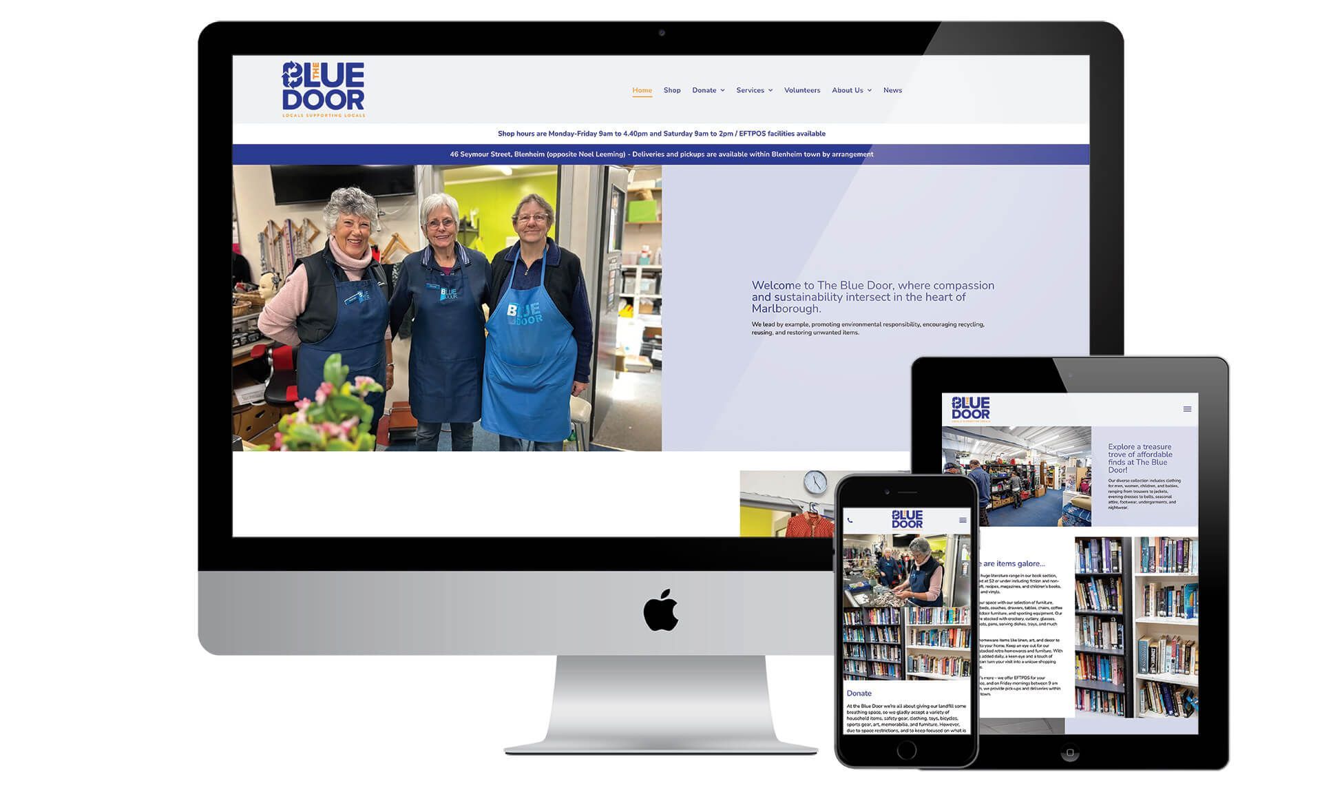 The Blue Door website designed by Vanilla Hayes - creative design studio in Blenheim, Marlborough, New Zealand