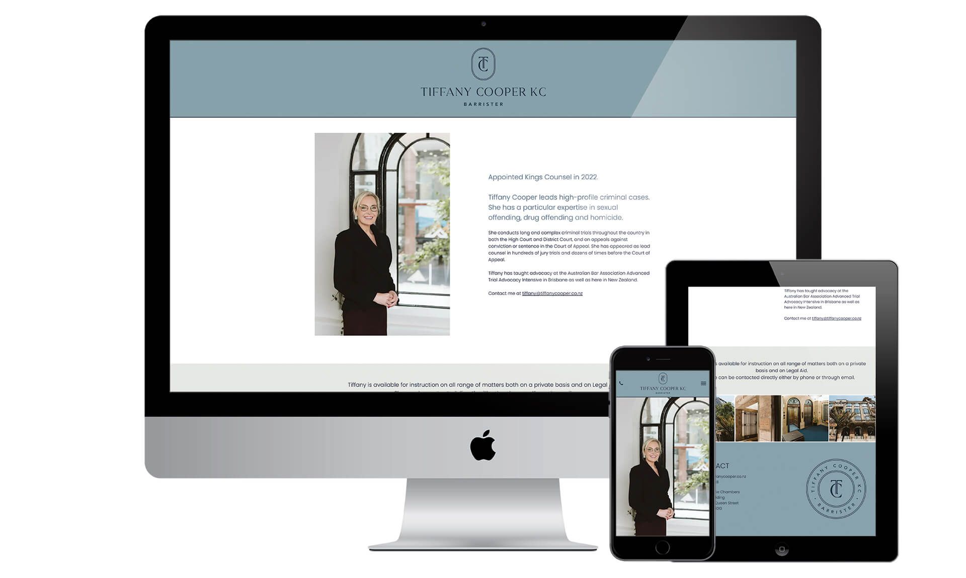 Tiffany Cooper website designed by Vanilla Hayes creative design studio in Blenheim, Marlborough, New Zealand