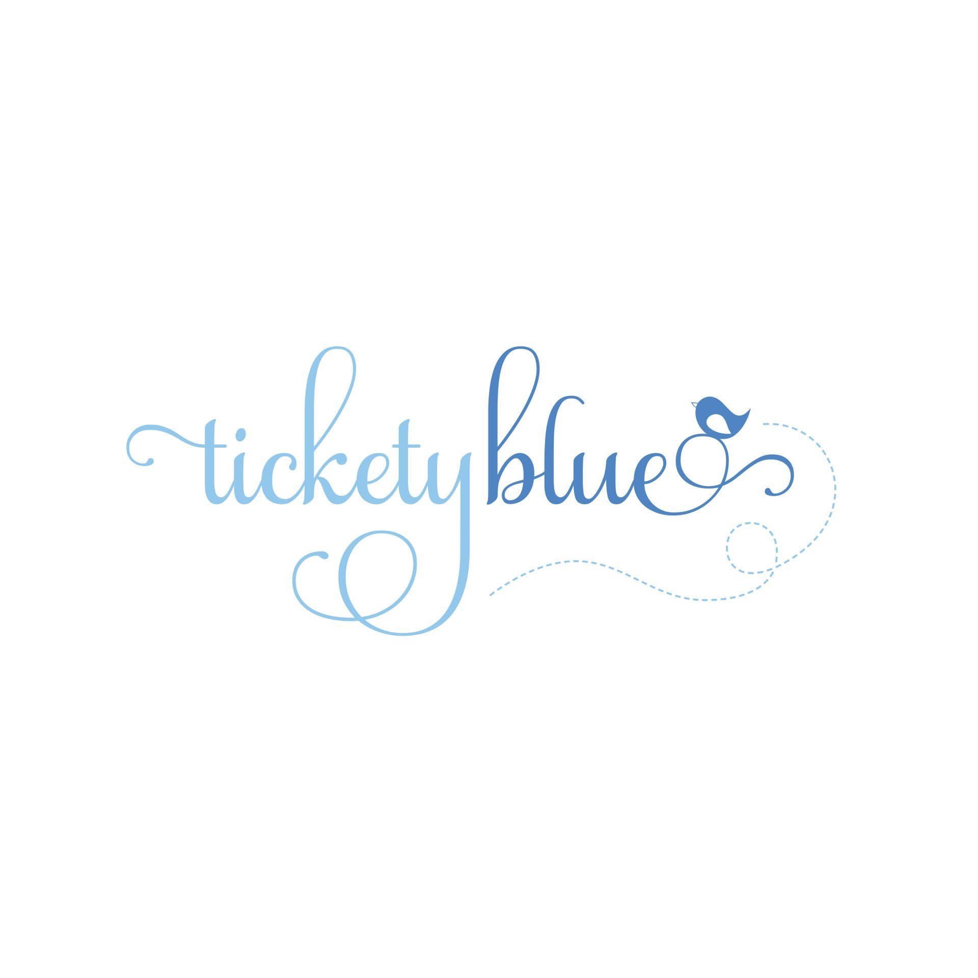Ticketyblue logo designed by Vanilla Hayes