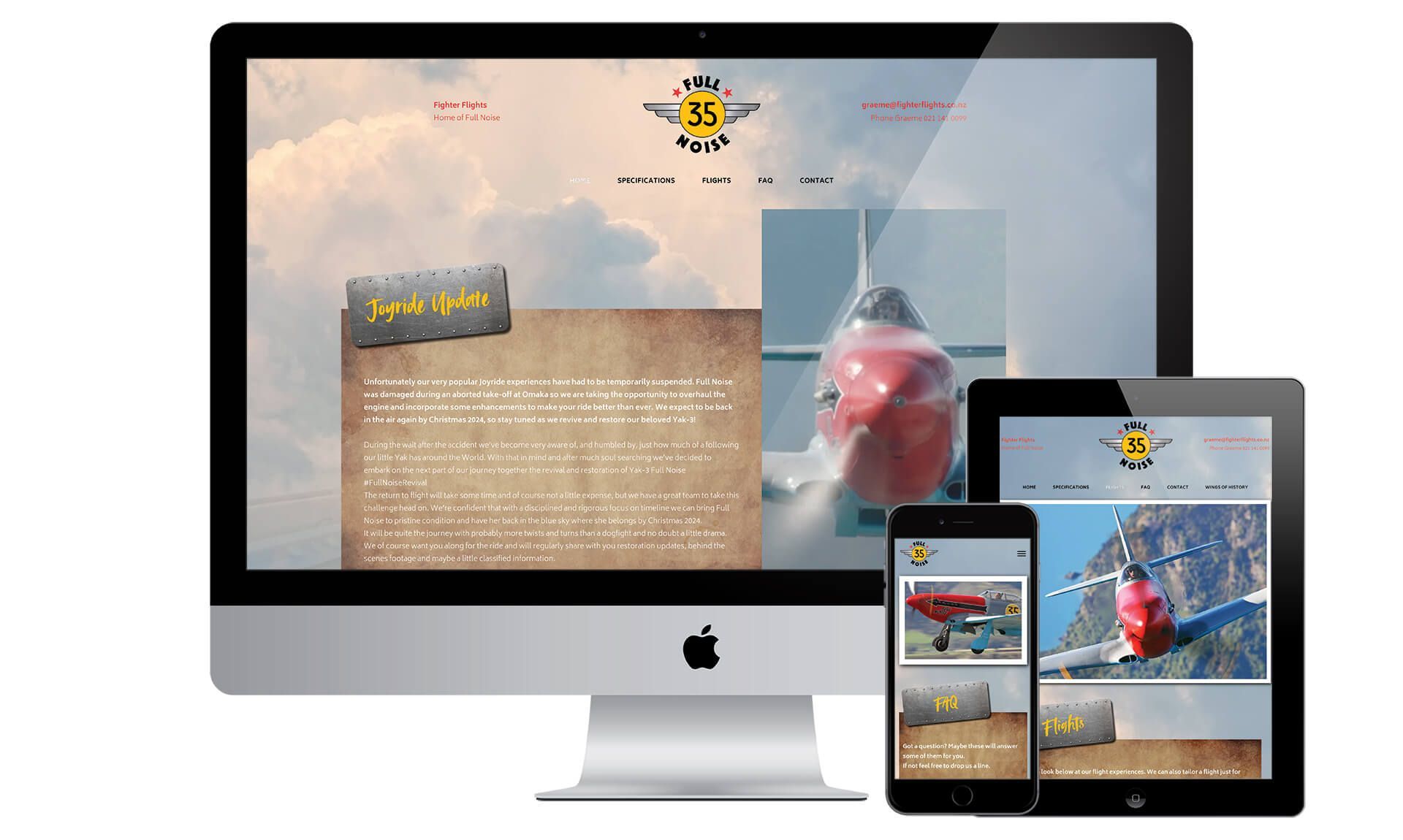Fighter Flights website designed by Vanilla Hayes creative graphic design  studio in Blenheim, Marlborough, New Zealand