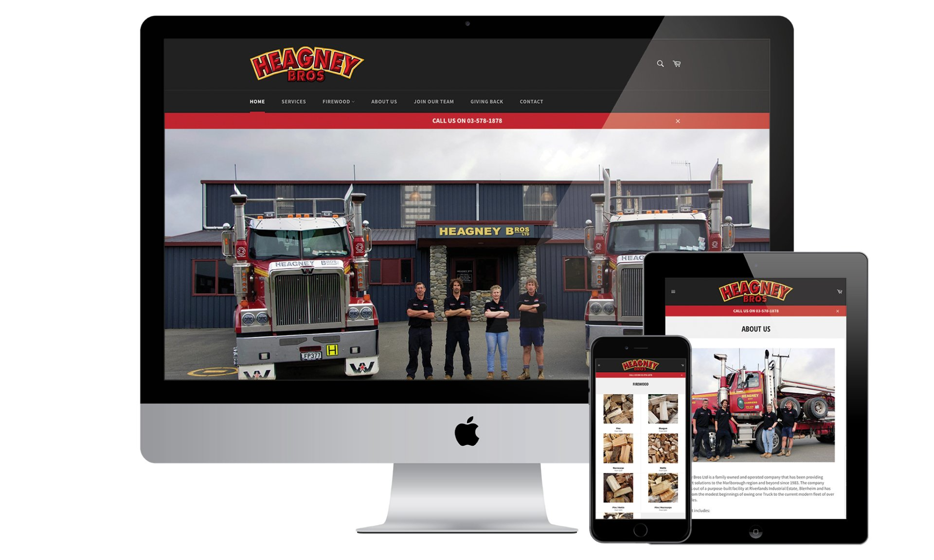 Heagney Bros website designed by Vanilla Hayes creative graphic design  studio in Blenheim, Marlborough, New Zealand