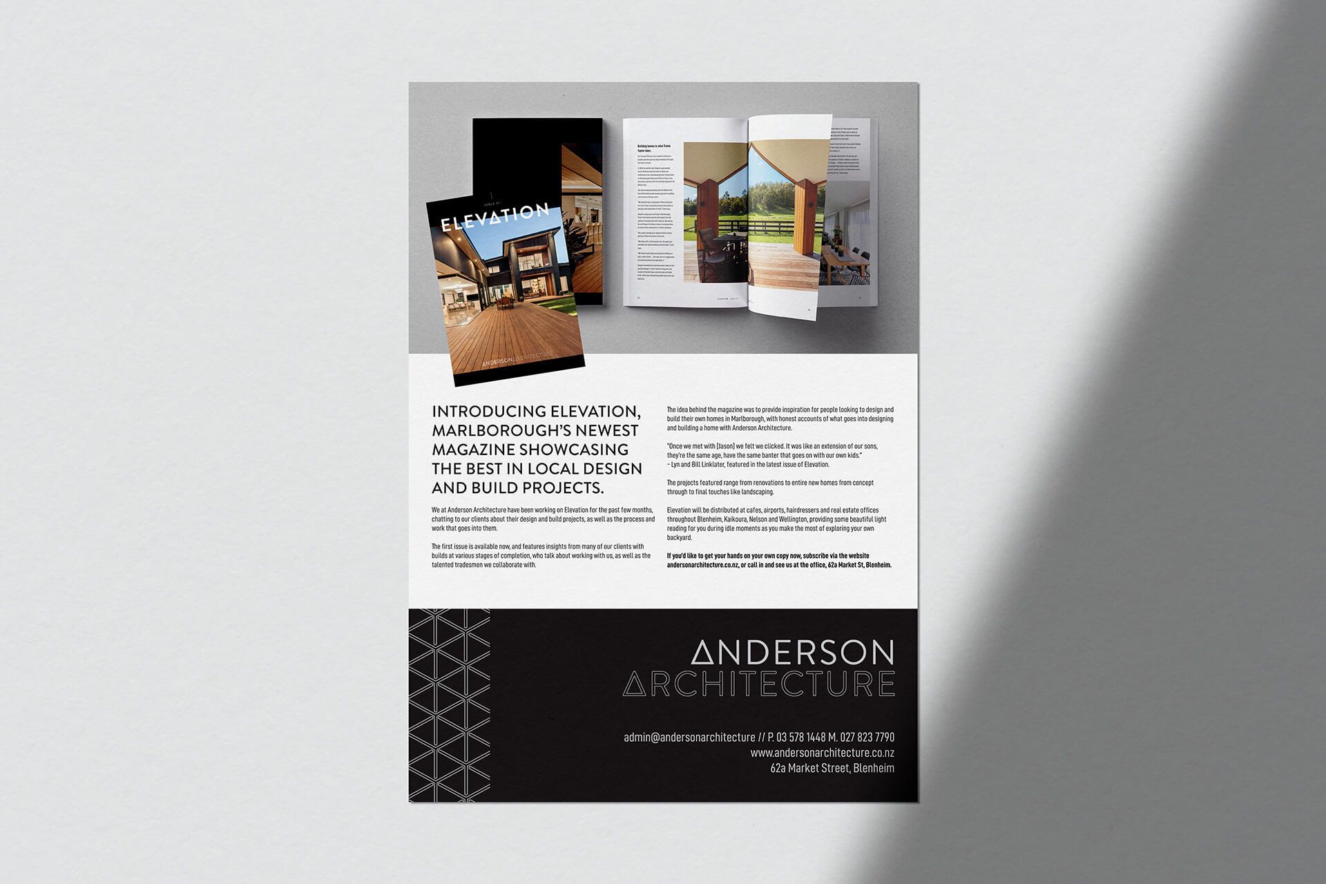 Anderson Architecture branding by Vanilla Hayes Ltd in Blenheim, New Zealand