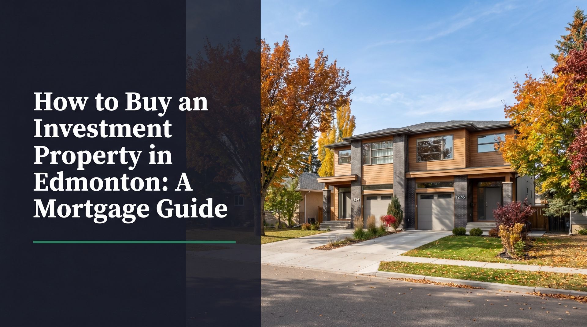 Title card: “How to Buy an Investment Property in Edmonton: A Mortgage Guide” over a suburban house exterior