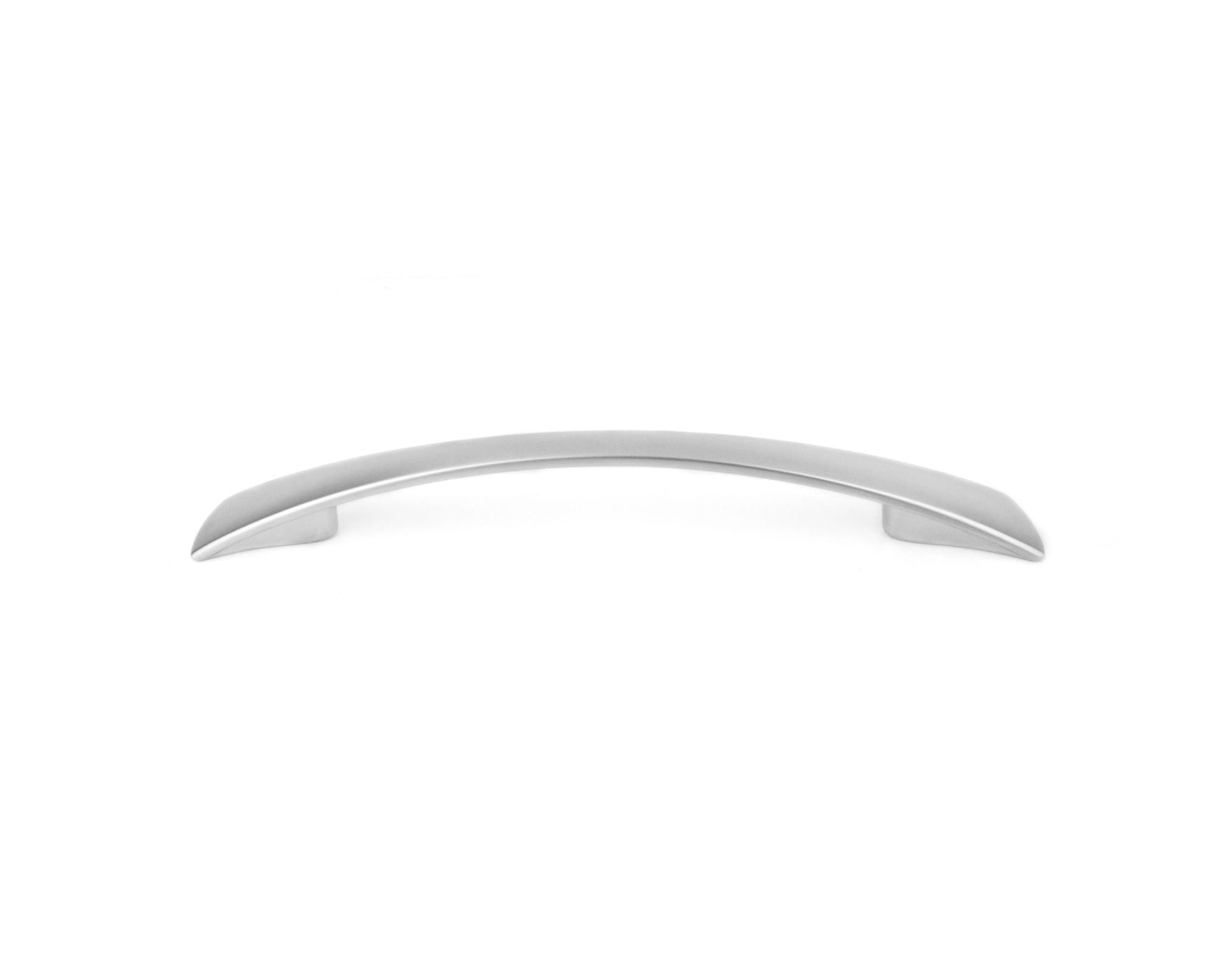 A picture of a stainless steel handle on a white background.