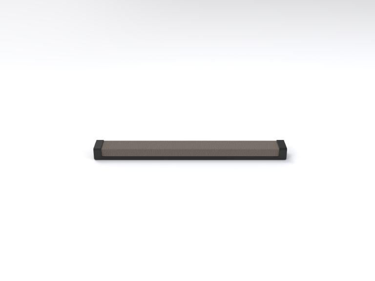 A 3d model of a shelf on a white surface.