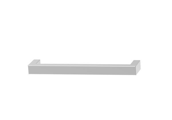 A white towel bar on a white background.