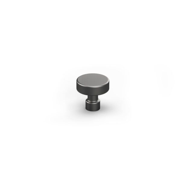A small black knob on a white background.