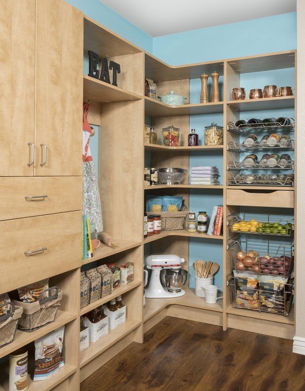 A pantry with a sign that says eat on it