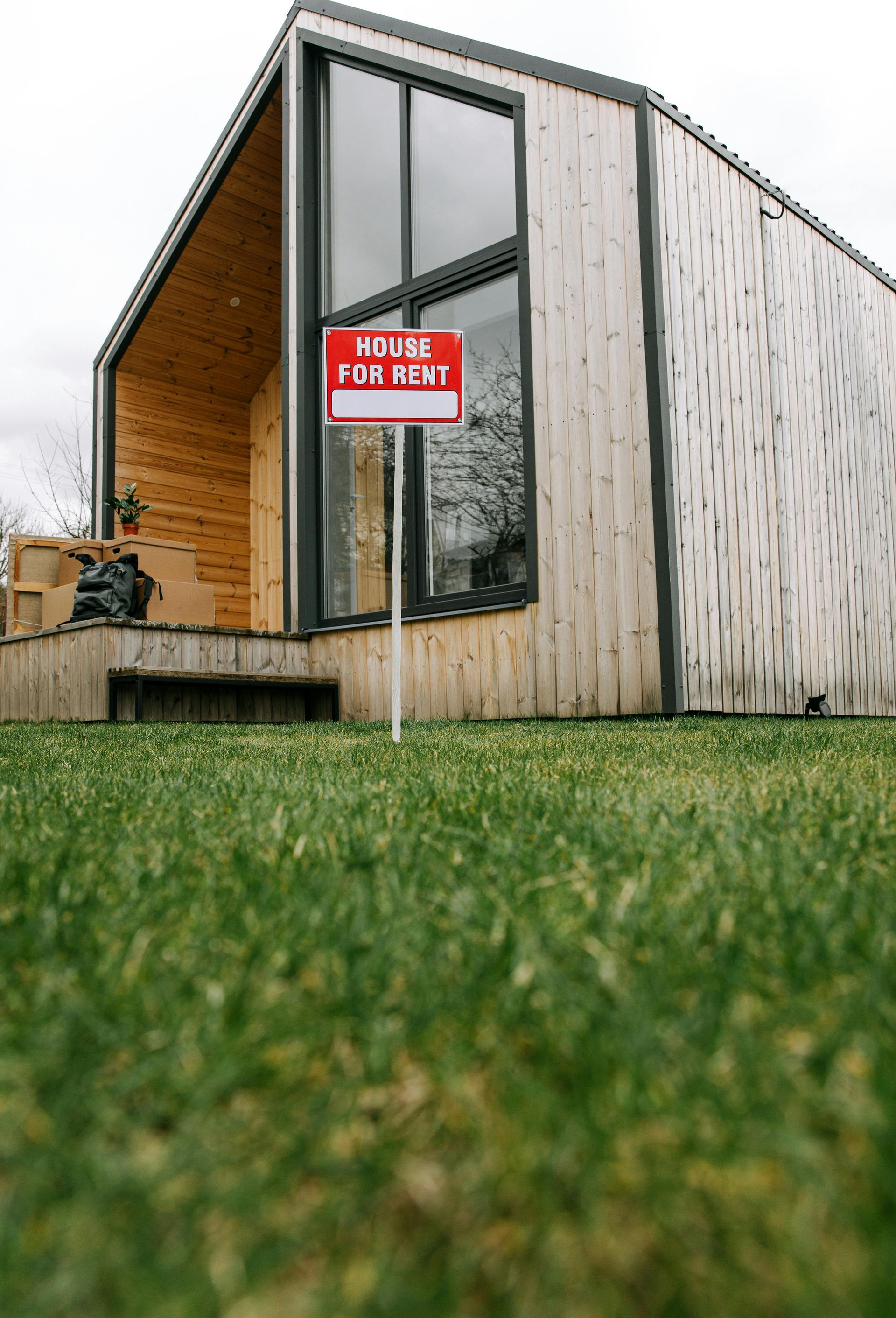 Modern cabin with large window and