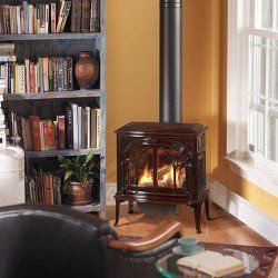 Stove & Fireplace — Fireplace Beside Bookshelf in Port Murray, NJ