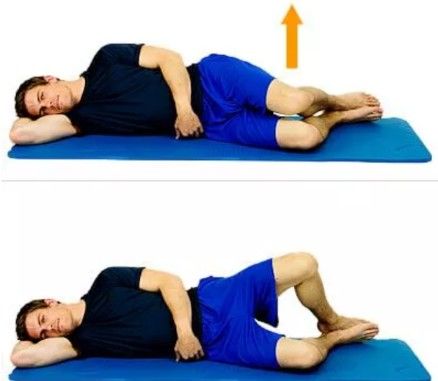 Clam exercise (improves glute strength) Clam exercise (improves glute strength)