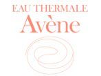 Il logo del marchio Eau Thermale Avène presenta una scritta color corallo chiaro e un simbolo circolare astratto.