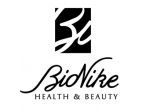 Il logo di BioNike Health & Beauty presenta un'icona bianca stilizzata su uno sfondo nero, sopra il nome dell'azienda in testo nero.