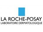 Logo per La Roche-Posay Laboratoire Dermatologique caratterizzato da un rettangolo blu sopra il testo nero.
