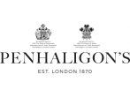 Il logo del marchio Penhaligon's è in testo nero con due stemmi reali centrati sopra il nome del marchio.