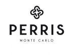 Logo di Perris Monte Carlo con un simbolo stilizzato a quattro anelli interconnessi sopra il nome del marchio in testo nero.