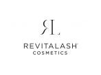 Il logo di RevitaLash Cosmetics, caratterizzato da un monogramma stilizzato con le lettere R e L sopra il nome del marchio in testo nero.