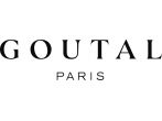 Logo per Goutal Paris con la parola GOUTAL in un grande carattere serif nero sopra la parola PARIS in un carattere più piccolo e distanziato.