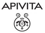 Il logo nero del marchio Apivita, con il nome sopra un'icona circolare stilizzata raffigurante due api attorno a un fiore.