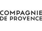 Il logo della Compagnie de Provence, costituito dal nome del marchio in lettere maiuscole sans-serif nere su sfondo bianco.