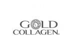 Il logo Gold Collagen, in testo nero su sfondo bianco, presenta un motivo circolare all'interno della lettera O.
