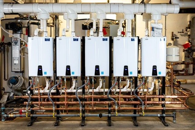 Commercial water system installation by Janvrin Plumbing central Illinois