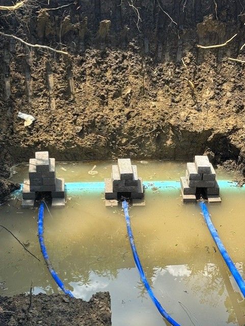 Water line installation and repair excavation work
