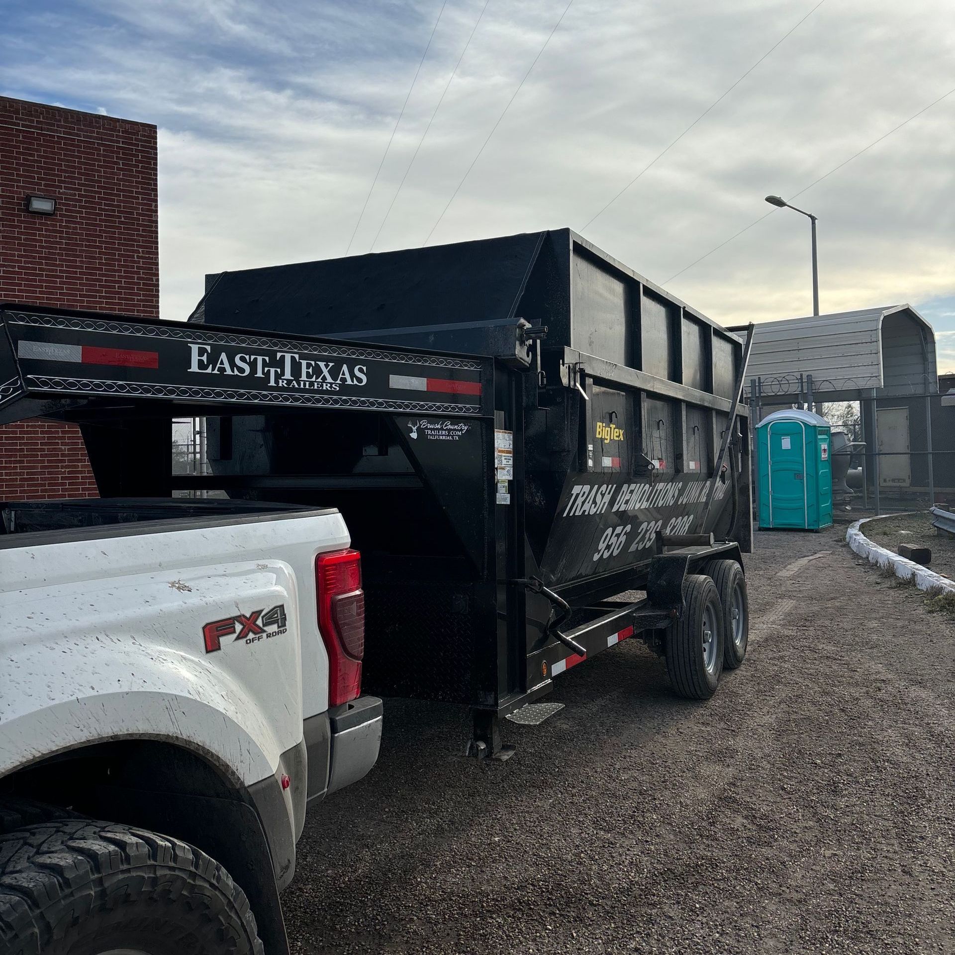 Several roll away containers ready to be rented near McAllen, TX.