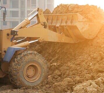 Bulldozer at work - excavation in Sioux Rapids ,IA