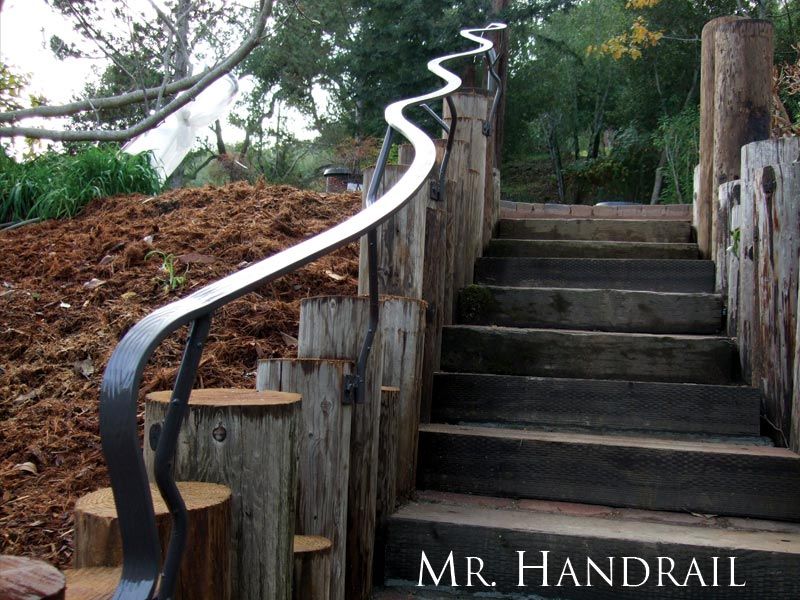 (EX-39) - Meandering Flatbar Railing - Sample of Flatbar worked into a serpentine shape