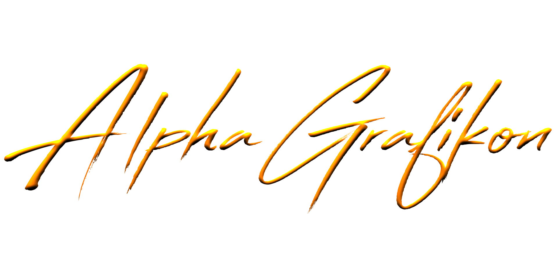 The word alpha is written in gold on a white background.