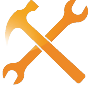 yellow hammer and wrench icon