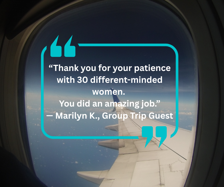 View from an airplane window with a quote: 