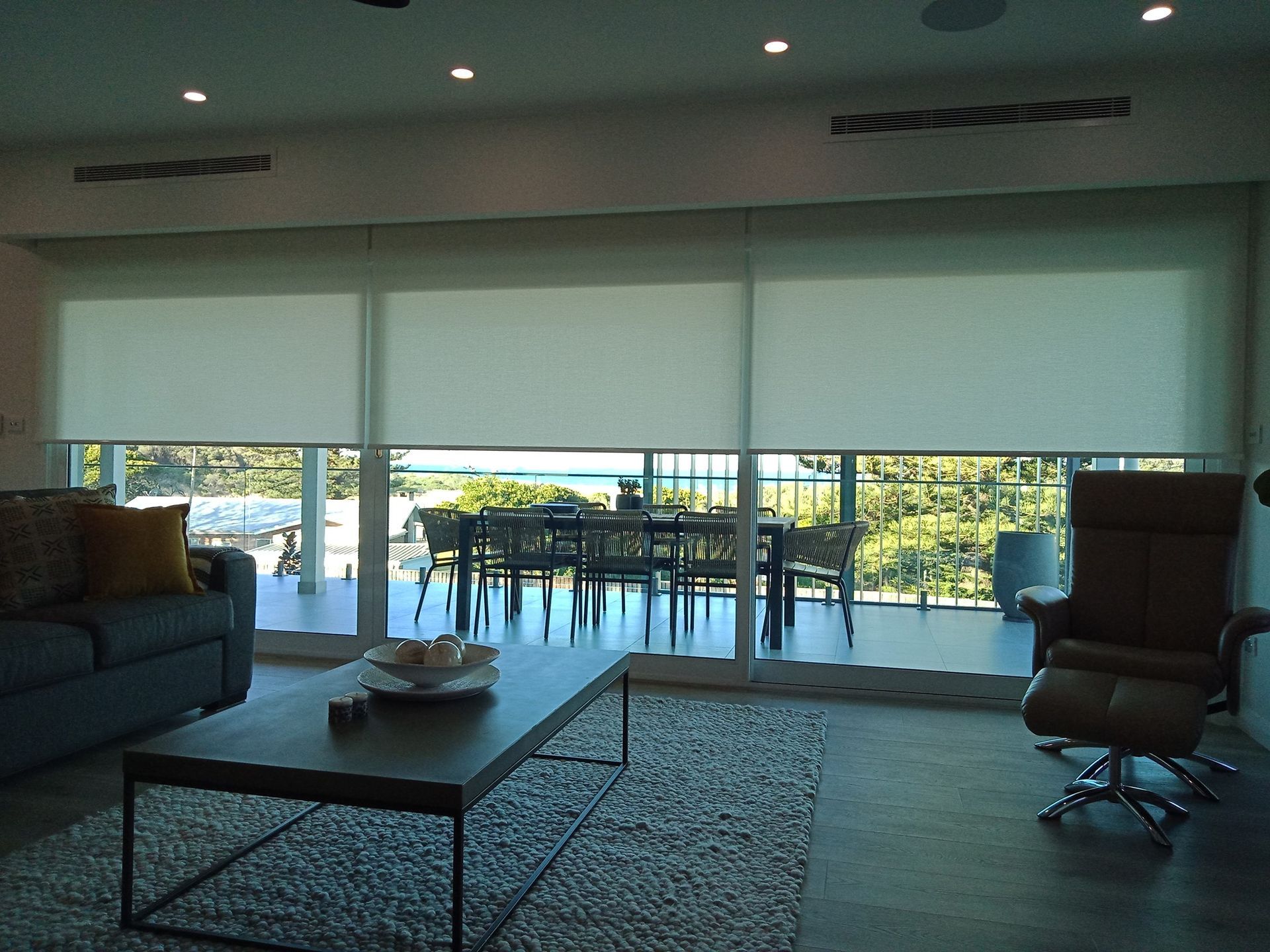 Motorised Blinds On A Living Room