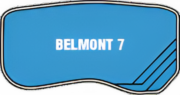 A blue swimming pool with the words belmont 7 on it. — Steve Merrick Family Swimming Pools in Failford, NSW