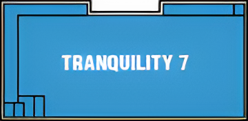 A blue sign that says tranquility 7 on it — Steve Merrick Family Swimming Pools in Failford, NSW