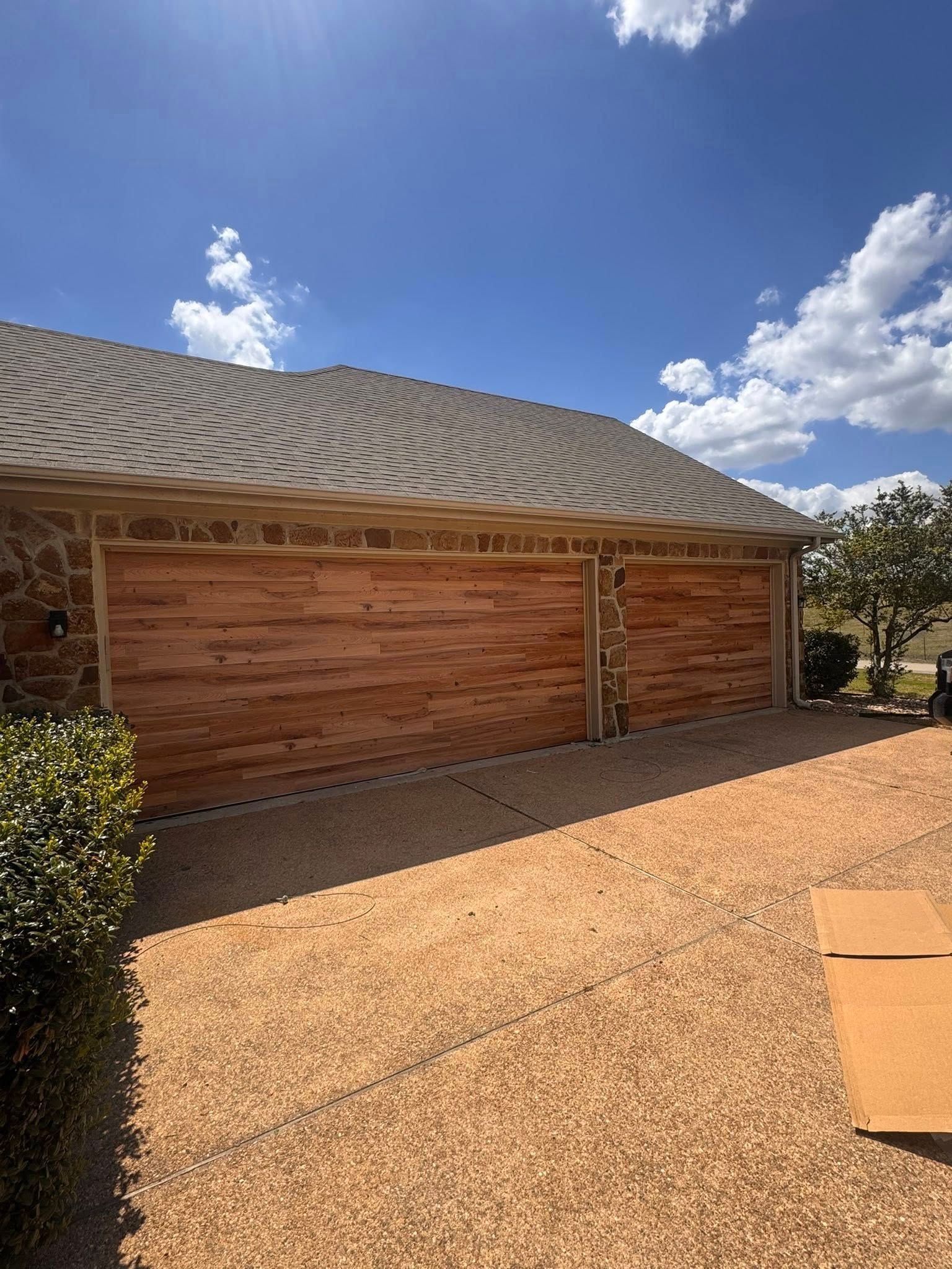 wood face panel garage door