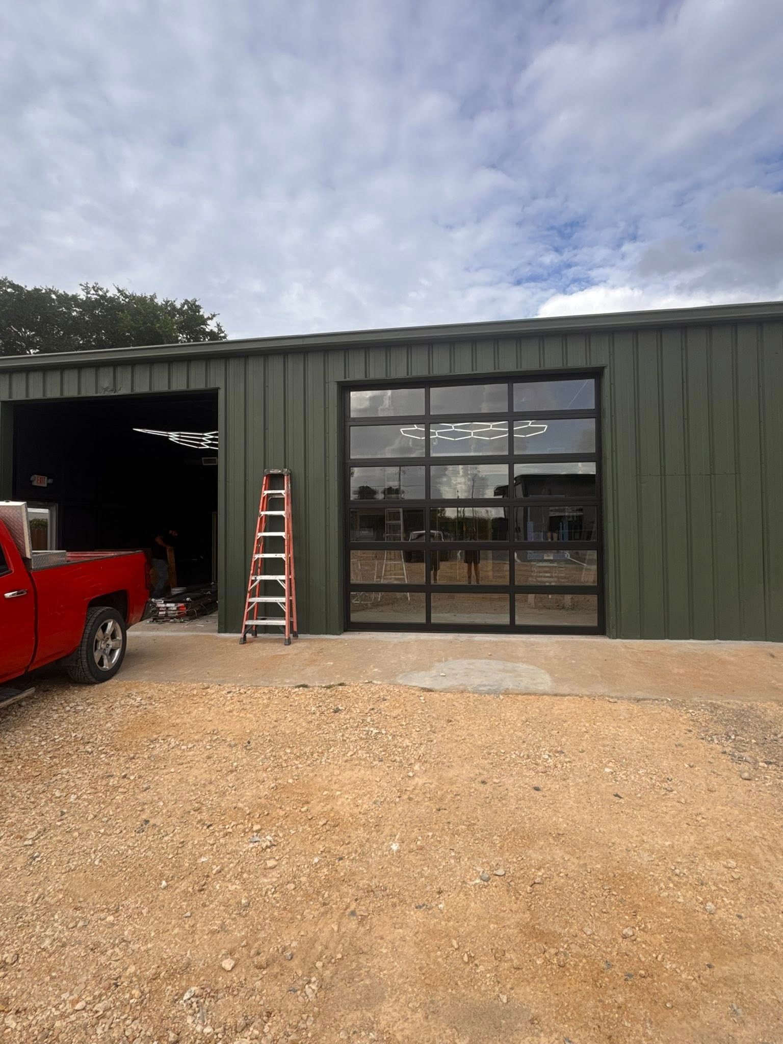 clear panel high bay garage door