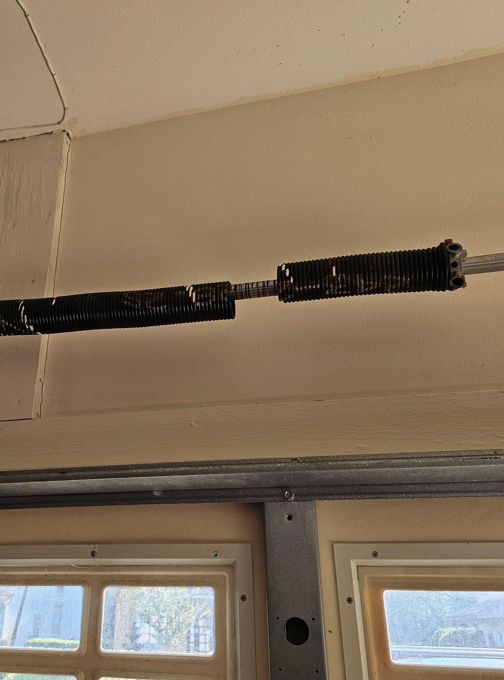 Broken garage door spring