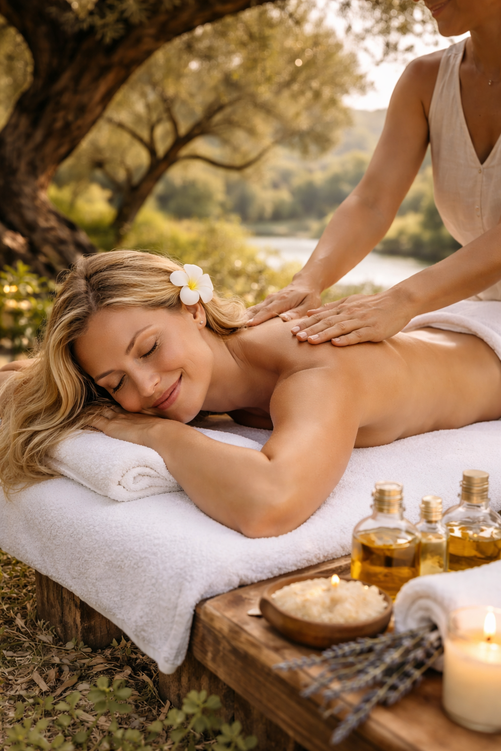 Generated image of a woman receiving a massage