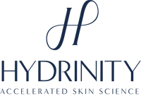 It is a logo for a company called hydrinity accelerated skin science.