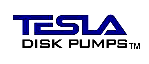 A black and white logo for tesla disk pumps tm